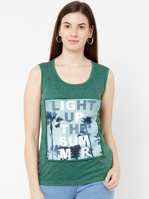 

Juliet Women Green Printed Tank Top