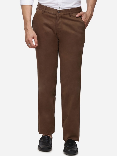 

Greenfibre Men Brown Slim Fit Solid Formal Trousers