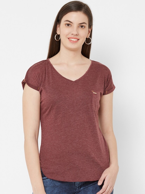 

Juliet Women Maroon Solid Pure Cotton Top