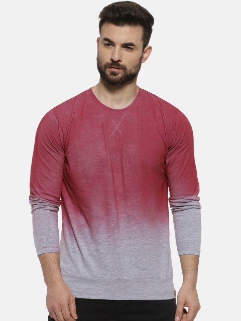 

Campus Sutra Men Red Dyed Round Neck T-shirt
