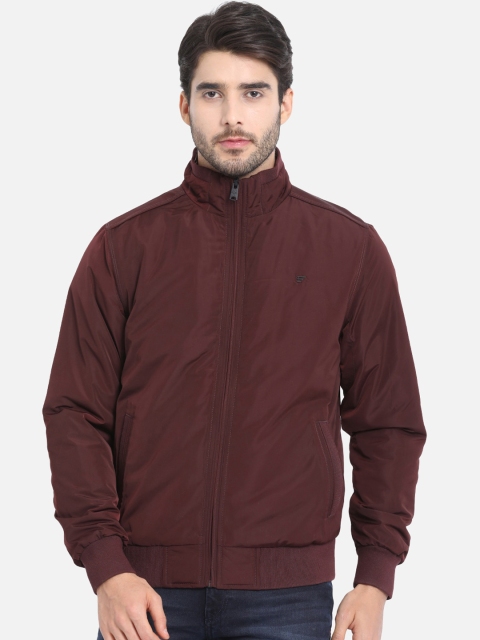 

t-base Men Maroon Solid Lightweight Bomber Jacket