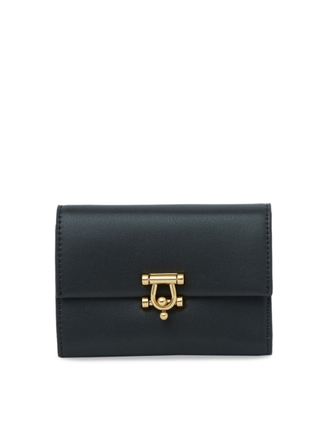 

CHARLES & KEITH Women Black Solid Three Fold Wallet