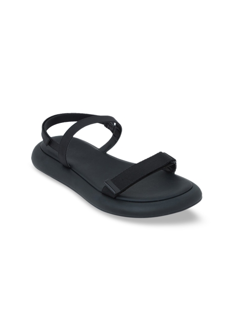 

CHARLES & KEITH Women Black Solid Fabric Open Toe Flats