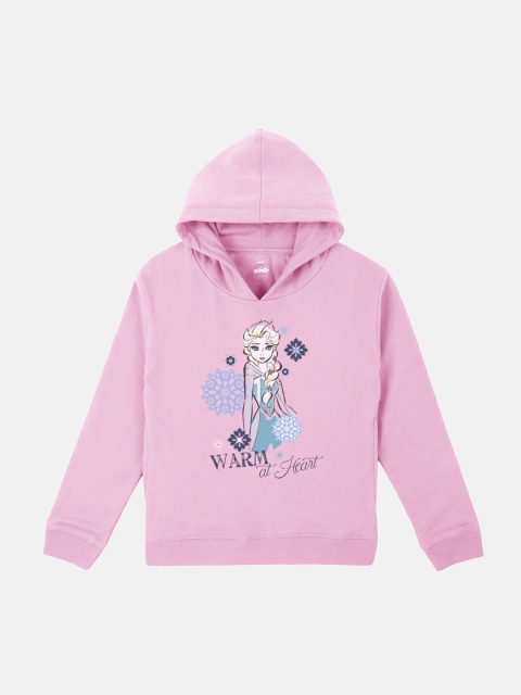 

Kids Ville Frozen printed Pink Hoodie for Girls