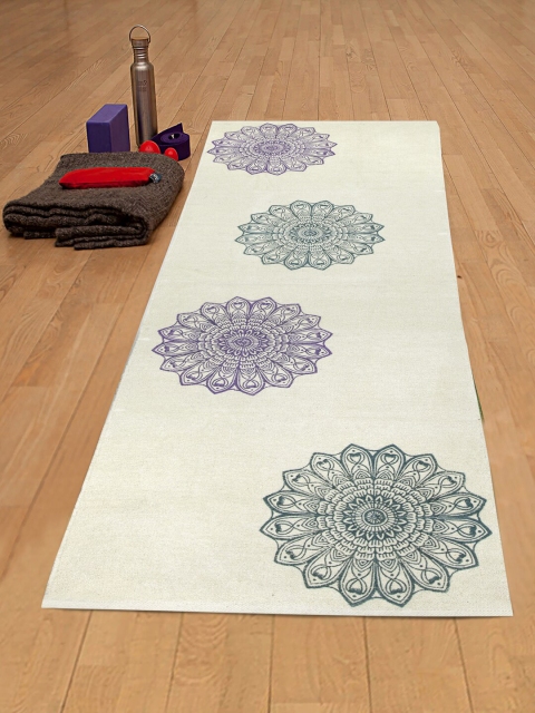 

Rajasthan Decor Off White & Green Block Print Cotton Anti Skid Yoga Mat