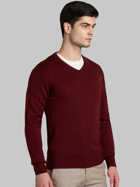 

Parx Men Maroon Solid Pullover Sweater