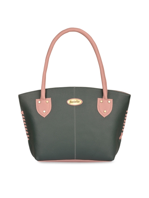 

Fostelo Green & Pink Solid Shoulder Bag
