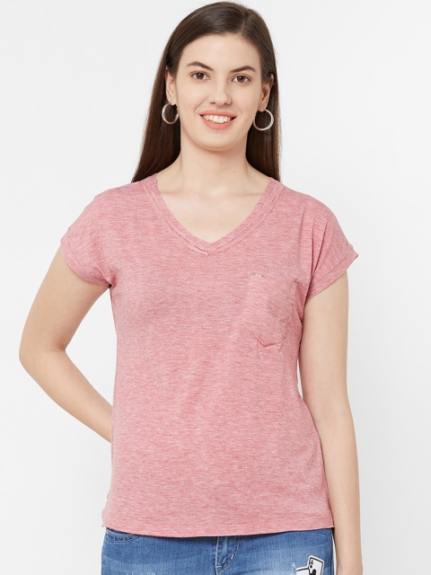 

Juliet Women Pink Solid Pure Cotton Top