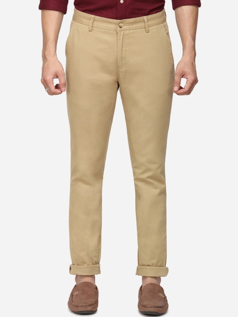 

Greenfibre Men Beige Slim Fit Solid Regular Trousers