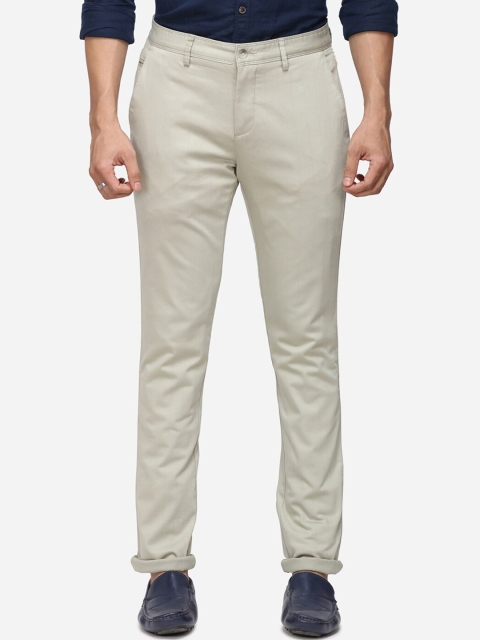 

Greenfibre Men Green Slim Fit Solid Regular Trousers