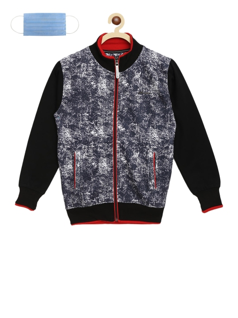 

Lil Tomatoes Boys Black Printed Lightweight Bomber