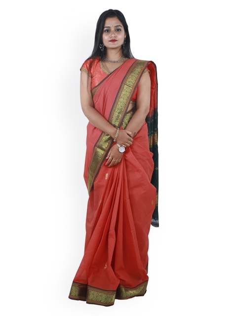 

APCO Rust Woven Design Pure Cotton Saree