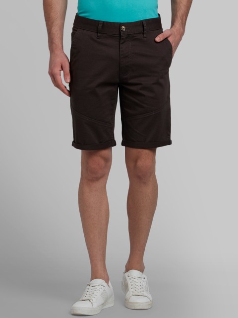 

Parx Men Brown Solid Regular Fit Chino Shorts