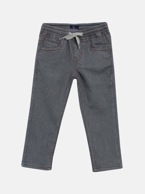 

KiddoPanti Boys Grey Regular Fit Mid-Rise Clean Look Jeans