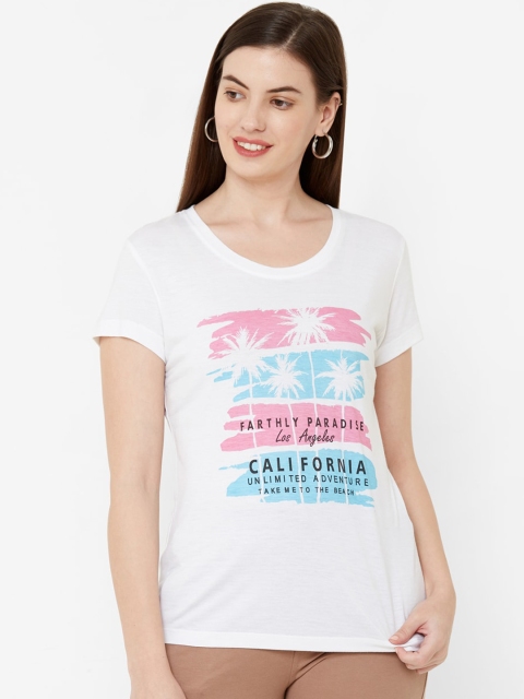 

Juliet Women White Printed Pure Cotton Top