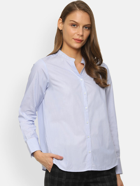 

Van Heusen Woman Blue Regular Fit Striped Semiformal Shirt