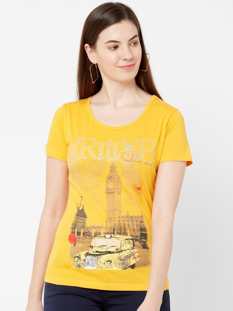 

Juliet Women Yellow Printed Pure Cotton Top