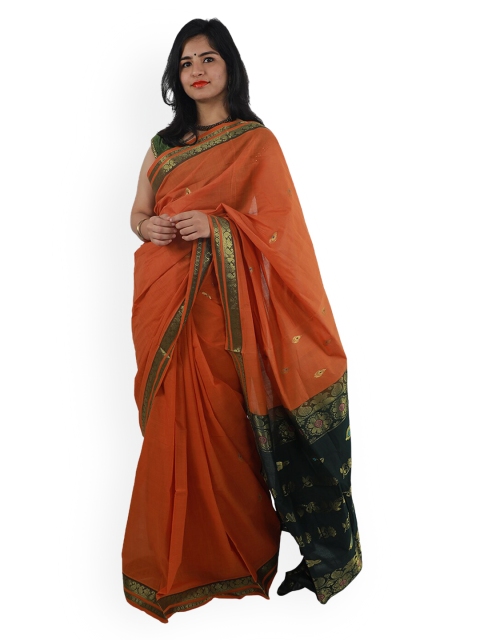 

APCO Orange Woven Design Pure Cotton Saree