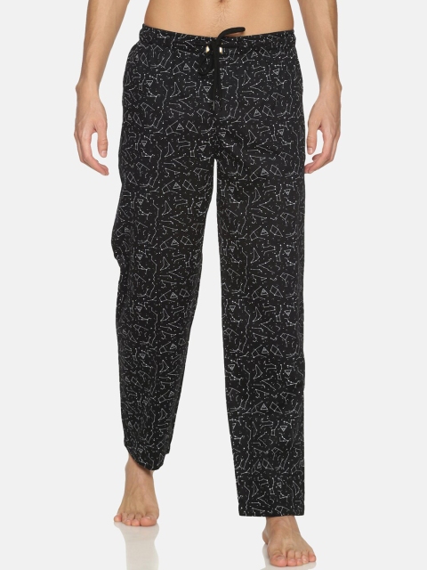 

Bene Kleed Men Black & White Printed Anti Bacterial Lounge Pants