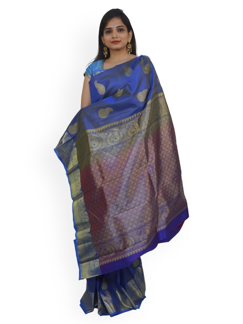 

APCO Blue Pure Silk Woven Design Dharmavaram Saree