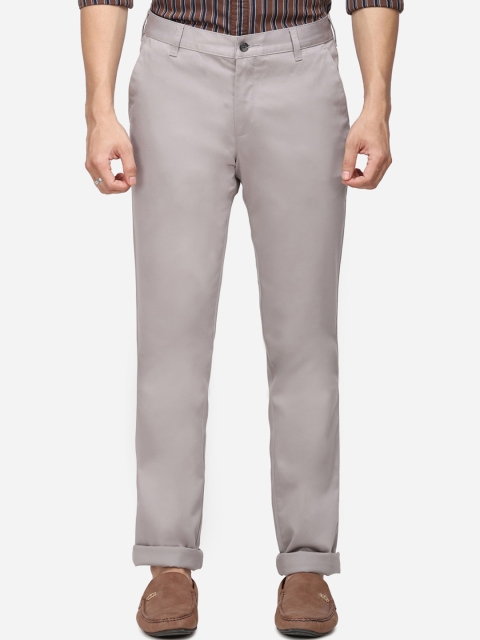 

Greenfibre Men Grey Slim Fit Solid Regular Trousers