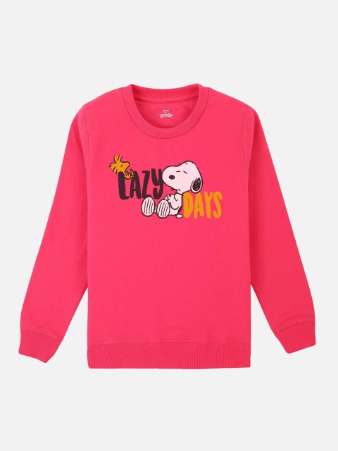 

Kids Ville Girls Pink & Black Printed Sweatshirt