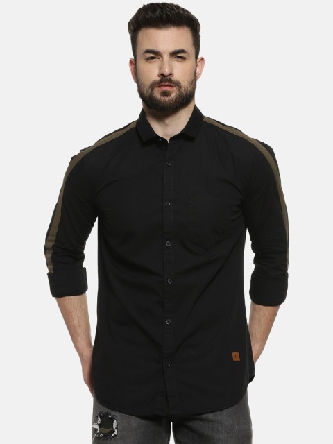 

Campus Sutra Men Black Regular Fit Solid Casual Shirt