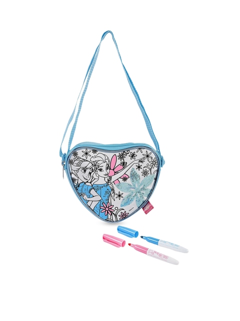 

Color Me Mine multi Blue & White Frozen Printed Heart Bag & Marker Pens