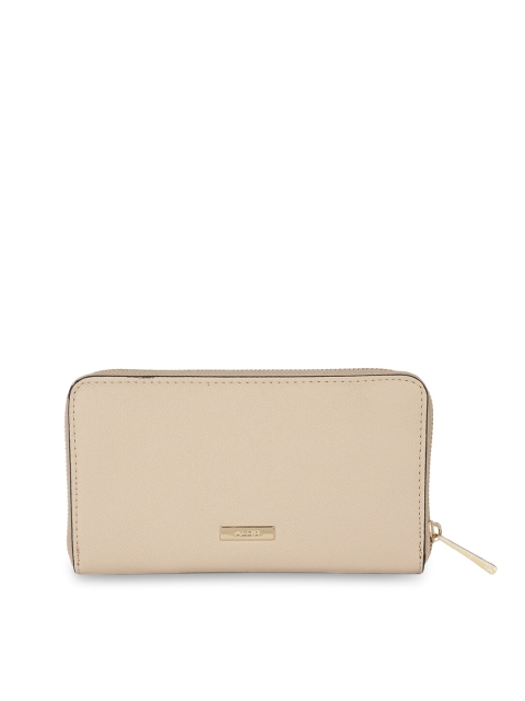 

ALDO Women Beige Solid Zip Around Wallet