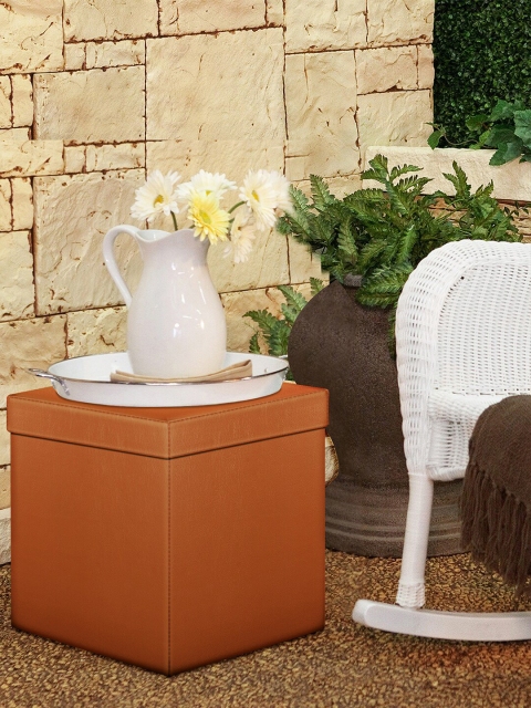 

Story@home Camel Brown Solid Ottoman Storage Box Cum Stool