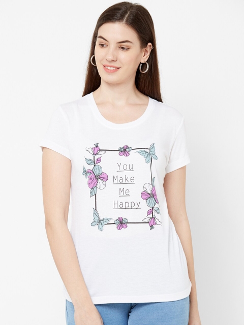 

Juliet Women White Printed Pure Cotton Top