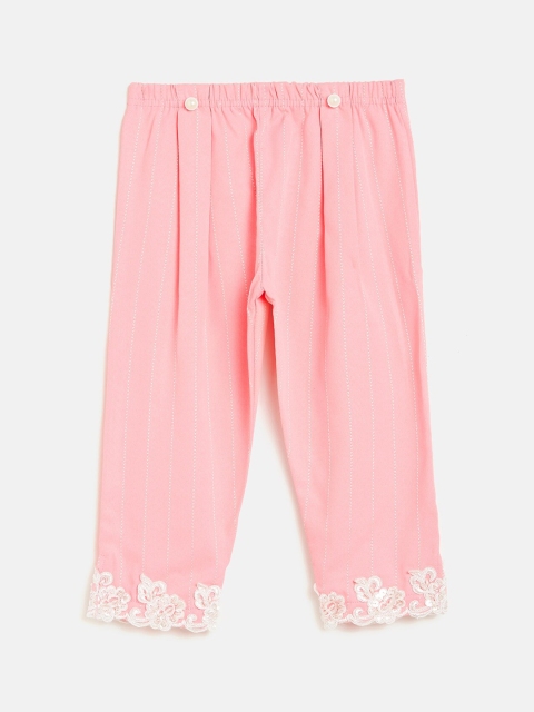 

Peek-A-Boo-Zoo Girls Peach-Coloured Striped Tights
