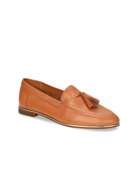 

ALDO Women Tan Brown Solid Leather Loafers
