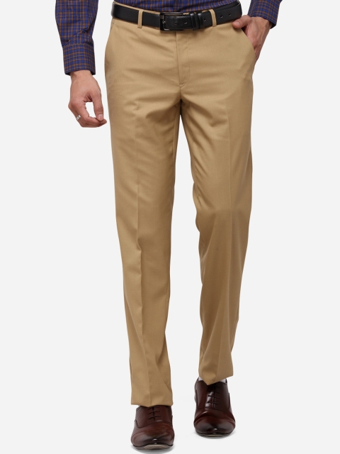 

METAL Men Khaki Slim Fit Solid Formal Trousers