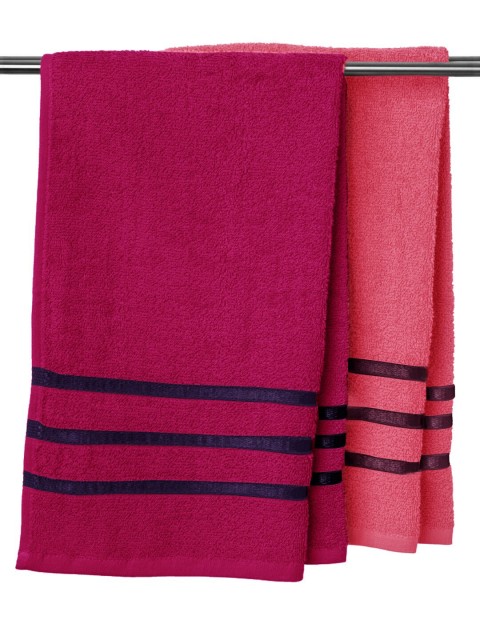 

URBAN SPACE Unisex Set of 2 Solid 450 GSM Bath Towel, Maroon