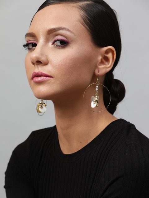 

STREET 9 Gold-Toned & Gunmetal-Toned Circular Half Hoop Earrings