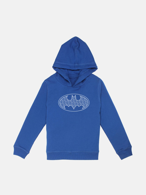 

Kids Ville Boys Blue & Off-White Batman Printed Hooded Sweatshirt