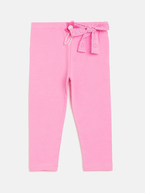 

Peek-A-Boo-Zoo Girls Pink Solid Tights