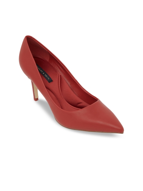 

CHARLES & KEITH Women Rust Red Solid Stilettos