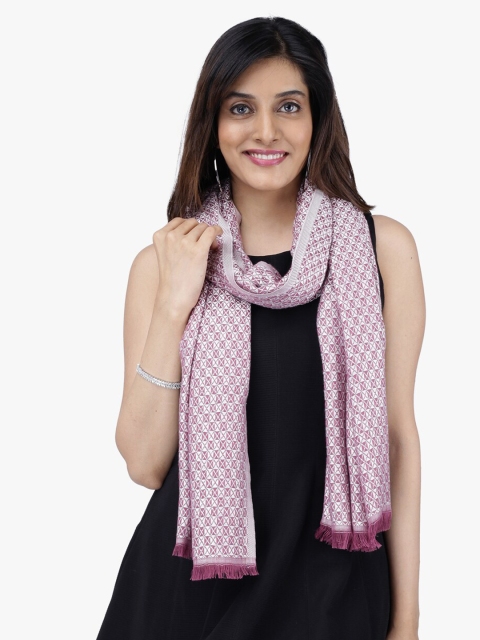 

Scarves & Glitters Women Lavender & White Printed Scarf