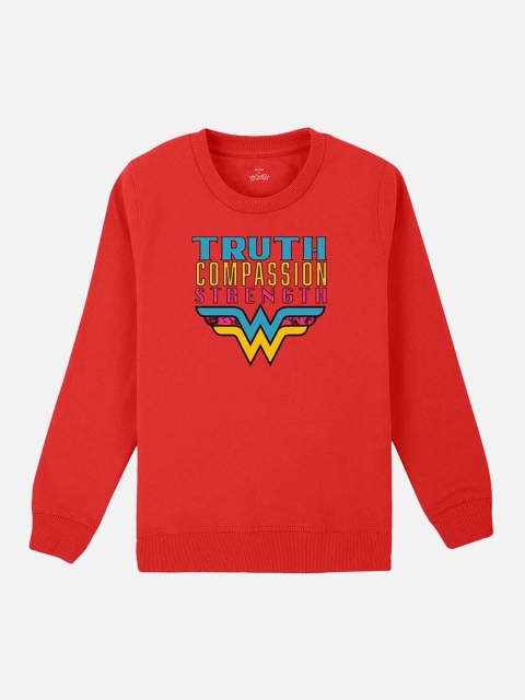 

Kids Ville Girls Red & Blue Superwoman Print Sweatshirt