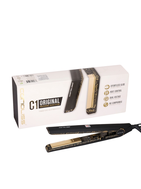

Corioliss Women Black C1 Gold Paisley Hair Straightener