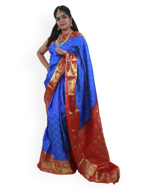 

APCO Blue Pure Silk Woven Design Dharmavaram Saree