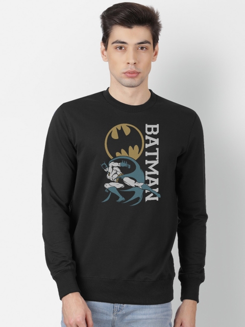

Free Authority Men Black & Teal Blue Batman Print Sweatshirt