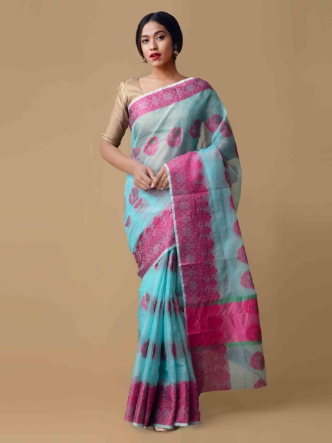 

Unnati Silks Green & Pink Silk Cotton Printed Kota Saree