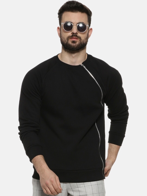 

Campus Sutra Men Black Solid Sweatshirt