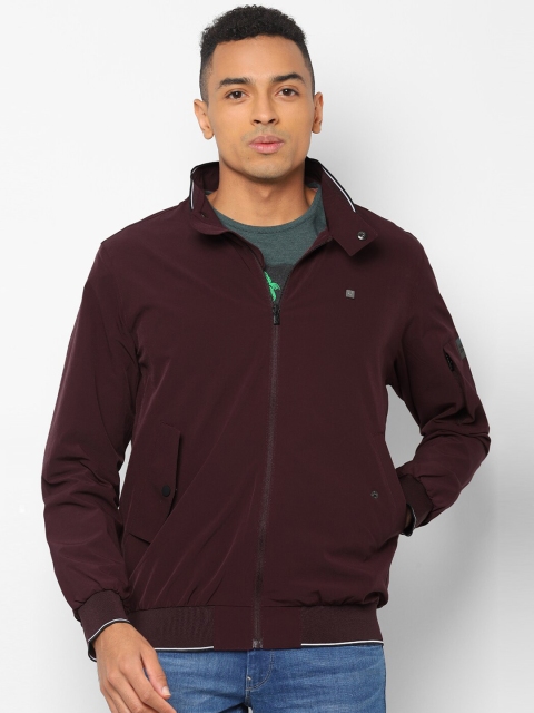 

Allen Solly Men Maroon Solid Bomber