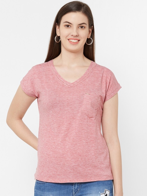 

Juliet Women Pink Solid Pure Cotton Top
