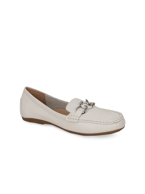 

ALDO Women White Solid Leather Ballerinas