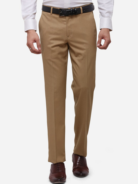 

METAL Men Khaki Slim Fit Solid Formal Trousers